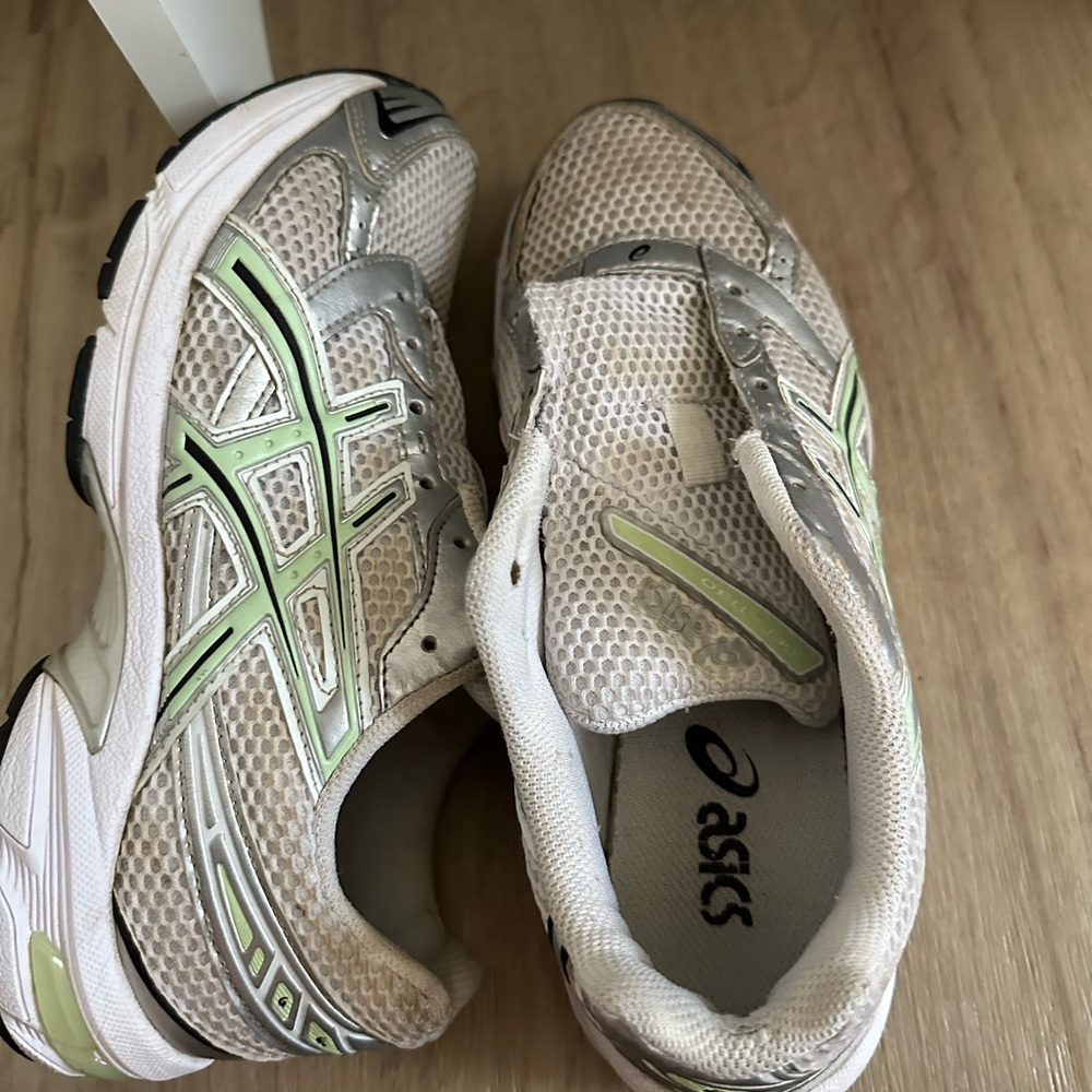 ASICS Light Gray and White Running Shoes